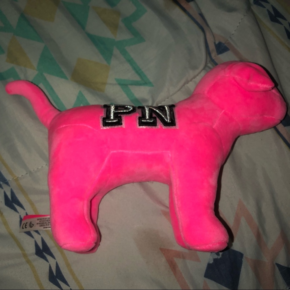 VS Pink stuffed animal dog